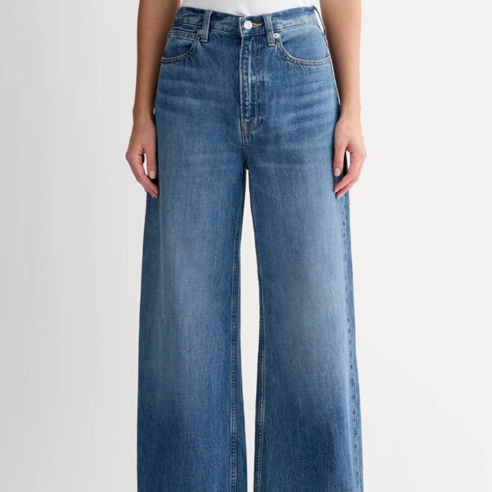 Everlane Wide Leg High-Rise Blue Jeans